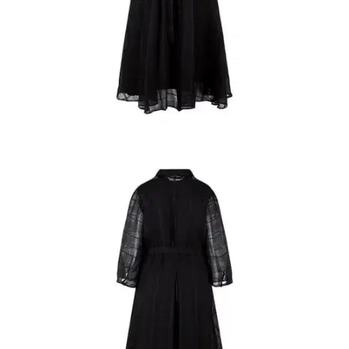 [BUNJANG] Chatelaine Black Check See-Through Long Dress / 샤트렌 블랙 체크 시스루 롱 원피스