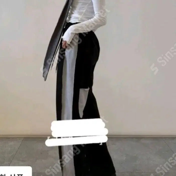 [BUNJANG] Gray/Black Side Line Training Pants / 회색/블랙 사이드 라인 트레이닝 바지