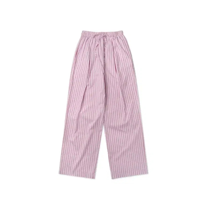 [BUNJANG] Without Summer Striped Easy Pants Pink / 위드아웃썸머 스트라이프 이지 팬츠 핑크