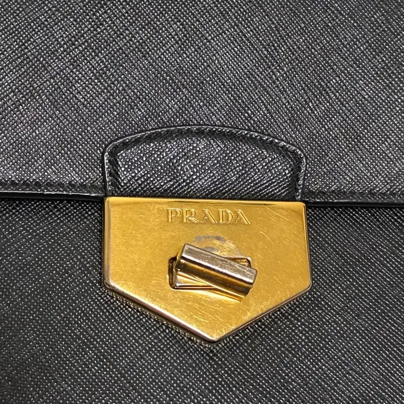 [BUNJANG] Prada Saffiano Chain Shoulder Bag Black / (정품)프라다 사피아노 체인 숄더백 블랙