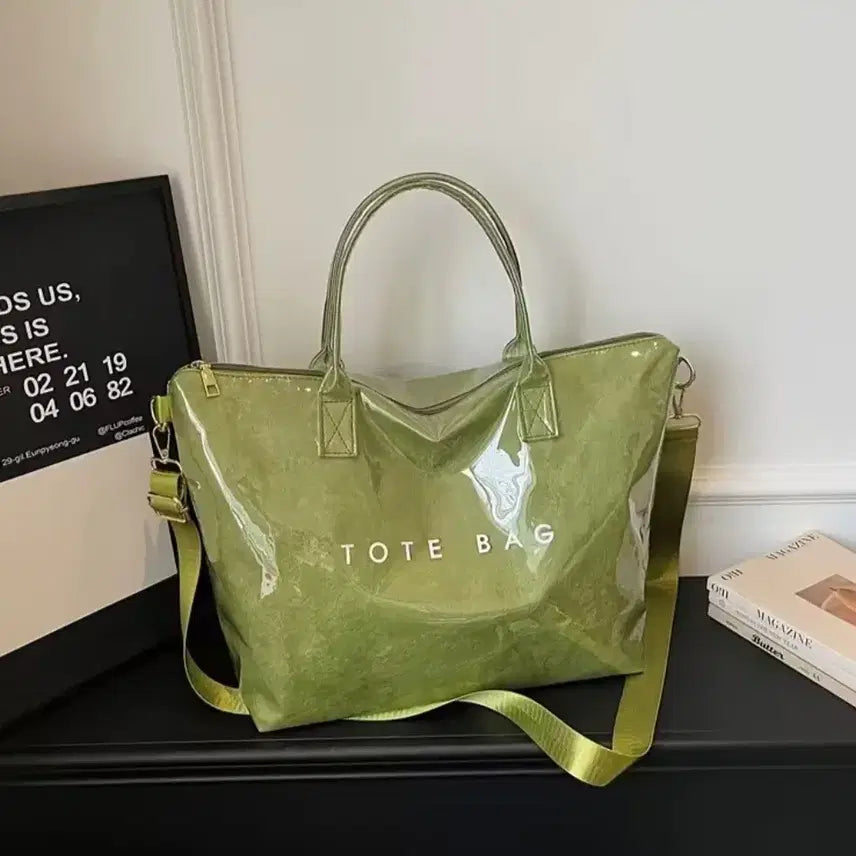 [BUNJANG] Perfect Lily Olive Green Dot Tote Shoulder Bag / Perfect Lily 올리브 그린 도트 겸 숄더백