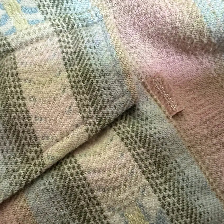 [BUNJANG] Supreme Pink Check Zip-Up Shirt Jacket / 슈프림 핑크 체크 짚업 셔츠 자켓