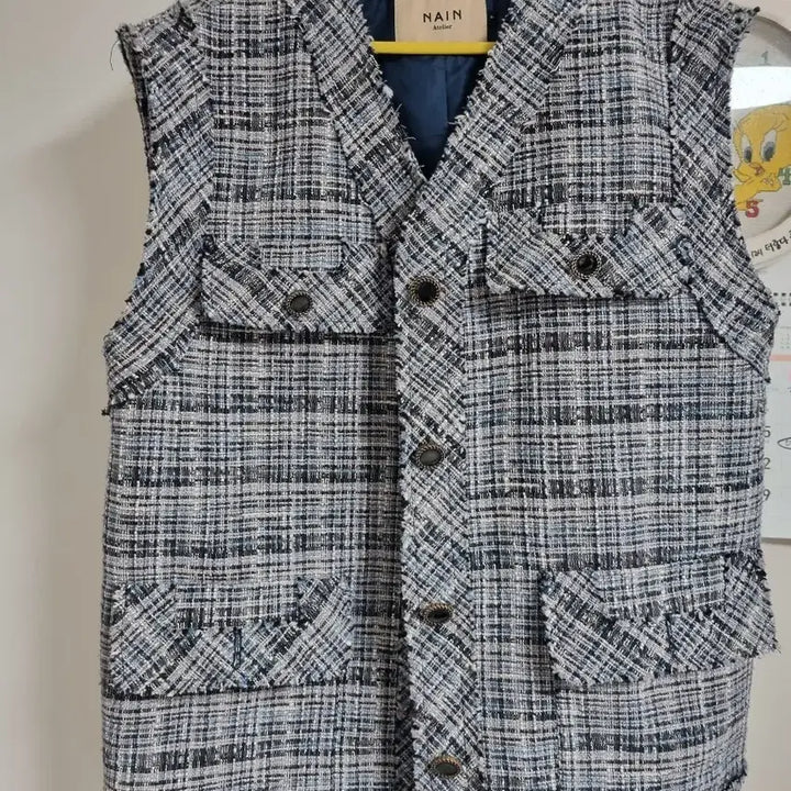 [BUNJANG] NAIN Tweed Check Jacket / 1회착용 NAIN 트위드 체크