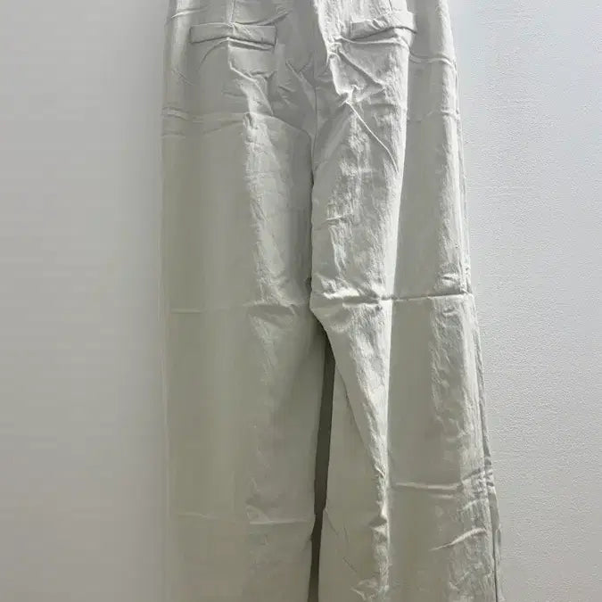 [BUNJANG] Nylon Wide Pants - Beige/Ivory / 나일론 와이드 팬츠 베이지 아이보리
