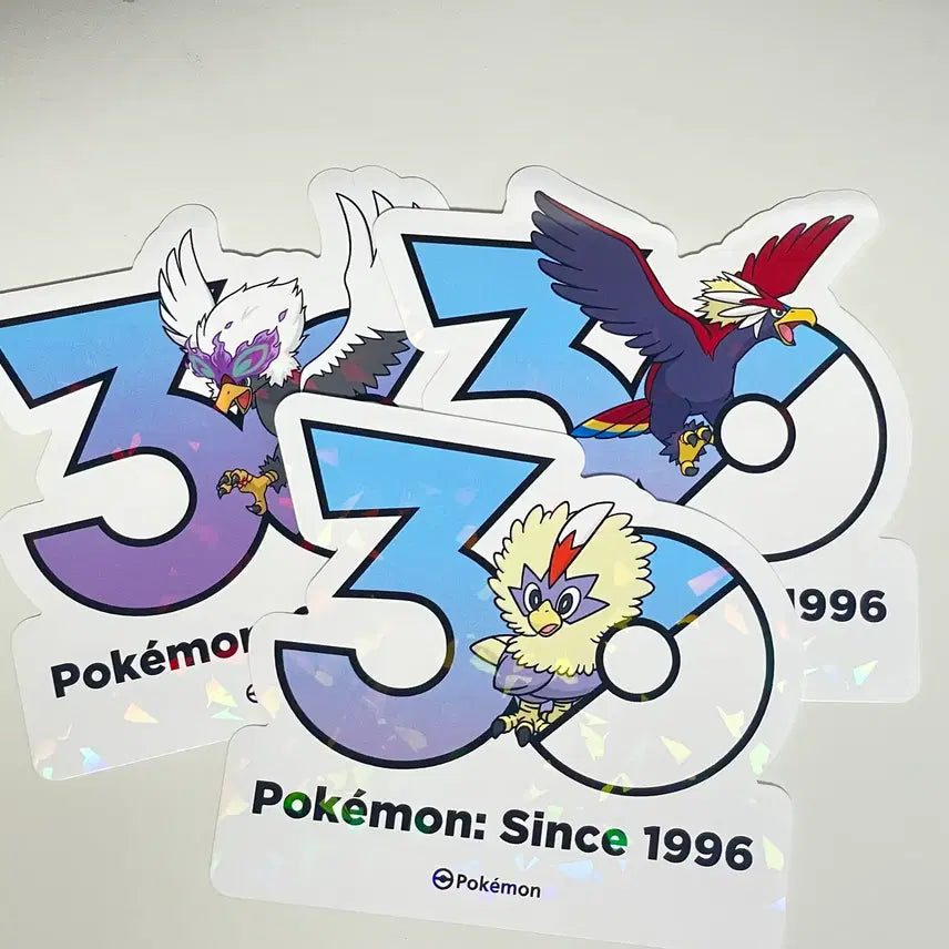 [BUNJANG] Pokemon 30th Anniversary Logo Sticker Wriggle Evolution Set / 포켓몬 30주년 로고 스티커 수리둥보 워글 진화 세트