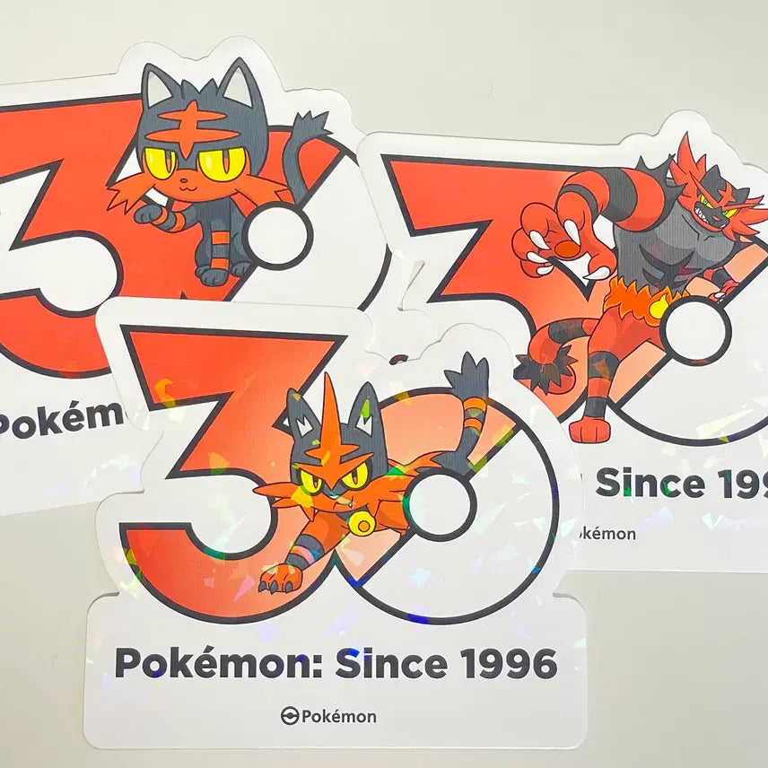[BUNJANG] Pokemon 30th Anniversary Evolution Set: Fennekin, Braixen, Delphox Stickers / 포켓몬 30주년 로고 스티커 냐오불 어흥염 진화 세트