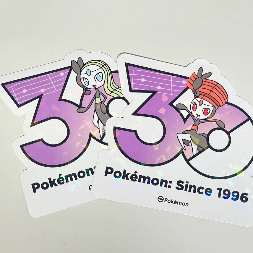 [BUNJANG] Pokemon 30th Anniversary Logo Sticker Meloetta Set / 포켓몬 30주년 로고 스티커 메로엣타 세트
