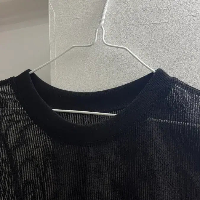 [BUNJANG] Black Mesh Sleeveless Top / (새상품) 블랙 메쉬 망사 민소매 탑