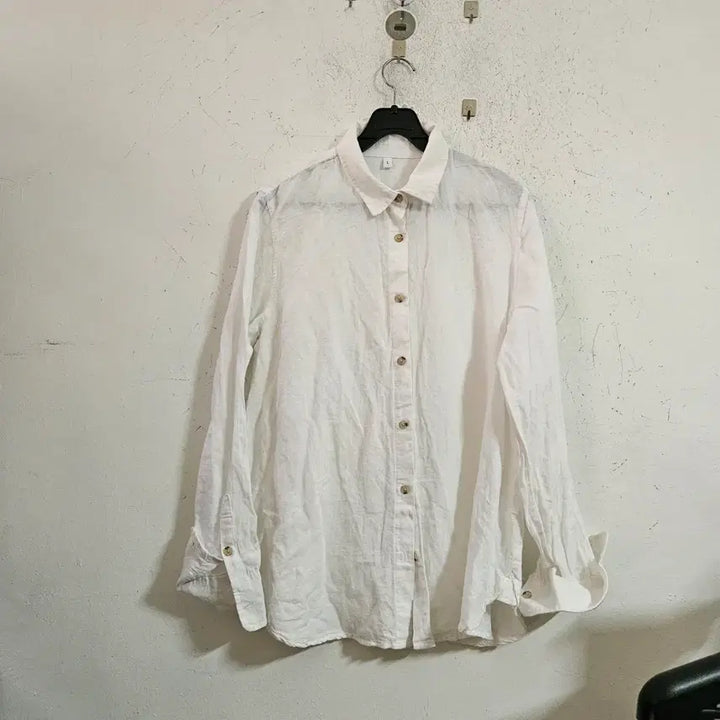 [BUNJANG] White Long-Sleeved Shirt (L) / 흰색 셔츠 L사이즈 긴팔 남방