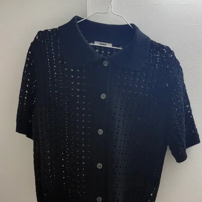 [BUNJANG] Black Knit Shirt Cardigan / 블랙 니트 셔츠 가디건