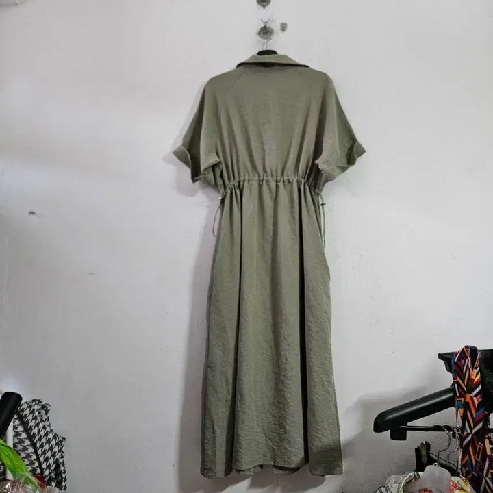 [BUNJANG] Khaki Long Shirt Dress / 카키색 셔츠 롱 원피스
