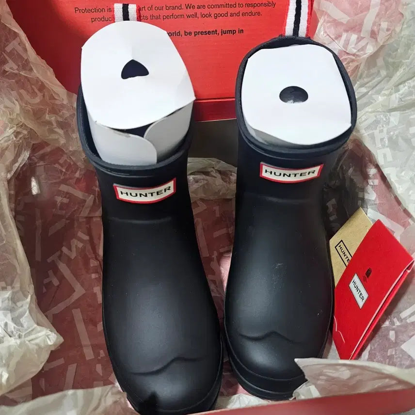 [BUNJANG] Hunter Black Matte Rain Boots / 헌터 블랙 레인부츠