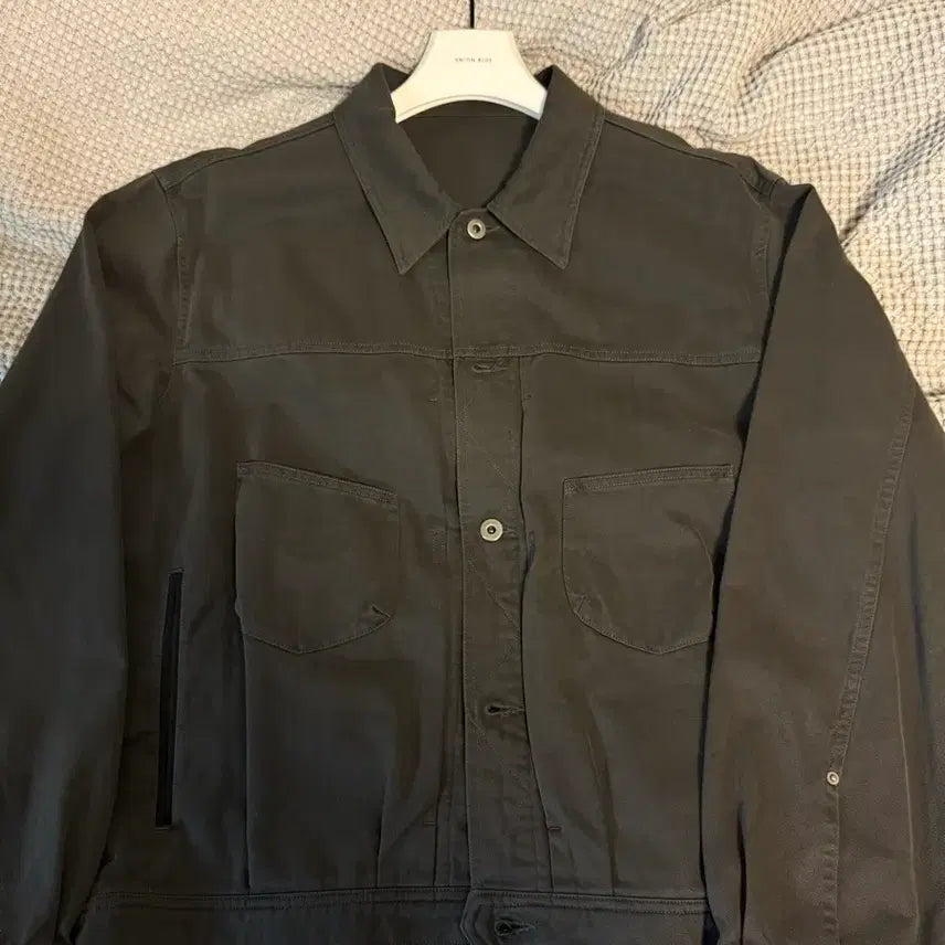 [BUNJANG] Polilater Trucker Jacket Green Charcoal 24FW / (3)폴리테루 트러커 그린차콜 24FW