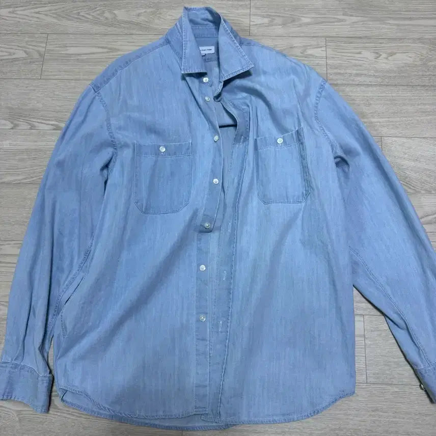[BUNJANG] STAYEDEVERYWHERE Denim Work Shirt Light Blue / [4]스테디에브리웨어 데님 워크 셔츠