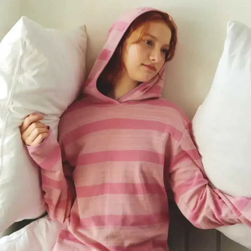 [BUNJANG] Pesto Pink Stripe Hoodie / 페스토 핑크 스트라이프 후드