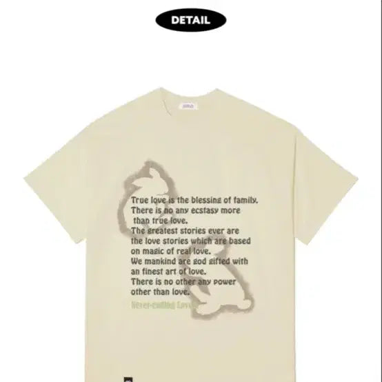 [BUNJANG] Neverending Love Graphic T-Shirt / 아이보리 토끼 프린팅 반팔 티셔츠