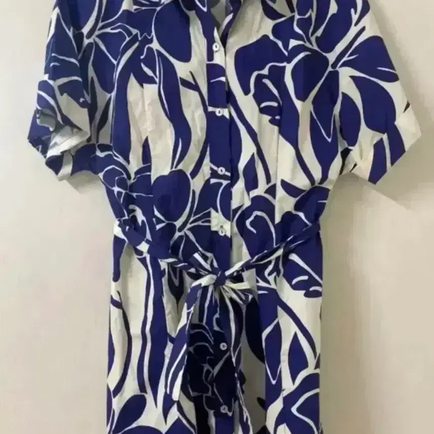 [BUNJANG] Zara Patterned Floral Long Shirt Dress / s) 자라 패턴 잔꽃 원피스 셔츠 원피스 롱셔츠 롱