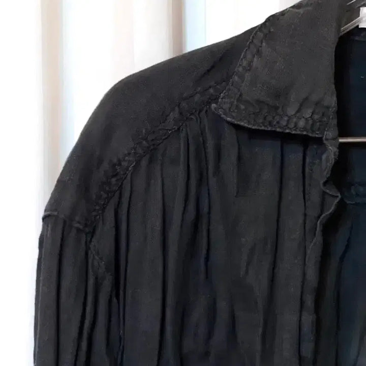[BUNJANG] Max Studio Black Linen Blend Shirt / 막스 스튜디오 블랙 린넨 면 혼방 셔츠 S 상태좋음