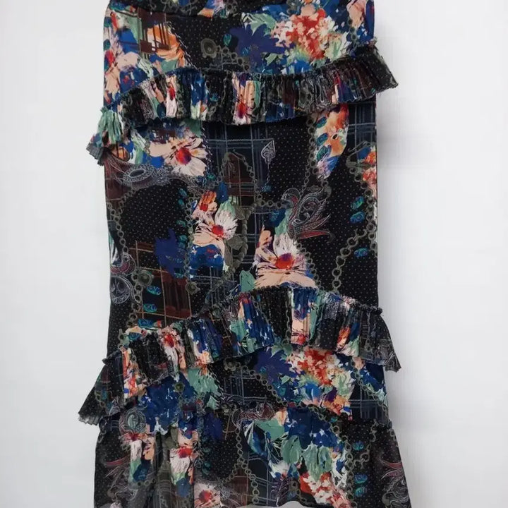 [BUNJANG] TIME ChoonHa Chiffon Kkang Kang Long Skirt / 타임 TIME 춘하 쉬폰 캉캉 롱 스커트 61 33-55