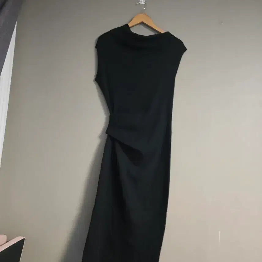 [BUNJANG] Googol Zip Drape Maxi Long Dress Black / 고퀄집 드레이프 드레프트 맥시롱원피스