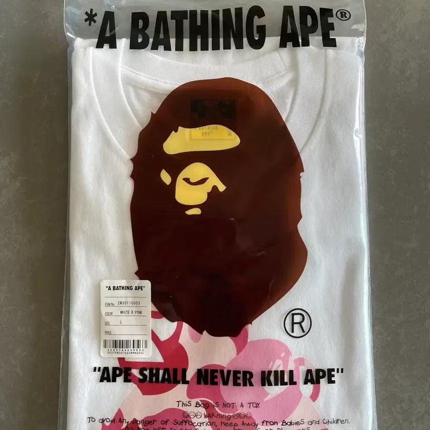 [BUNJANG] BAPE ABC Camo Milo On Big Ape T-Shirt White / 베이프 ABC 카모 마일로 온 빅 에이프 티셔츠 화이트 [L]