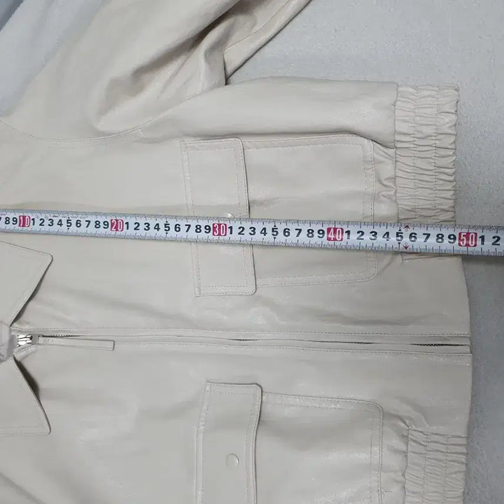 [BUNJANG] Sistina Leather Crop Jacket Jumper Ivory / 시스티나 가죽 크롭 자켓 레더 점퍼 아이보리