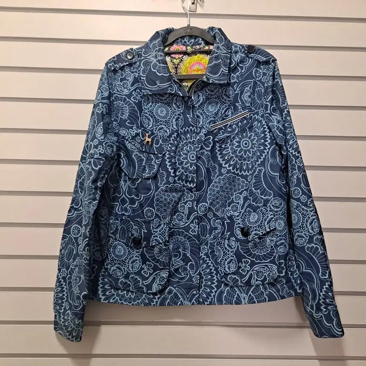 [BUNJANG] Flower Pattern Blue Jumper / 플라워 패턴 블루 점퍼 작77 옷장꾸미기
