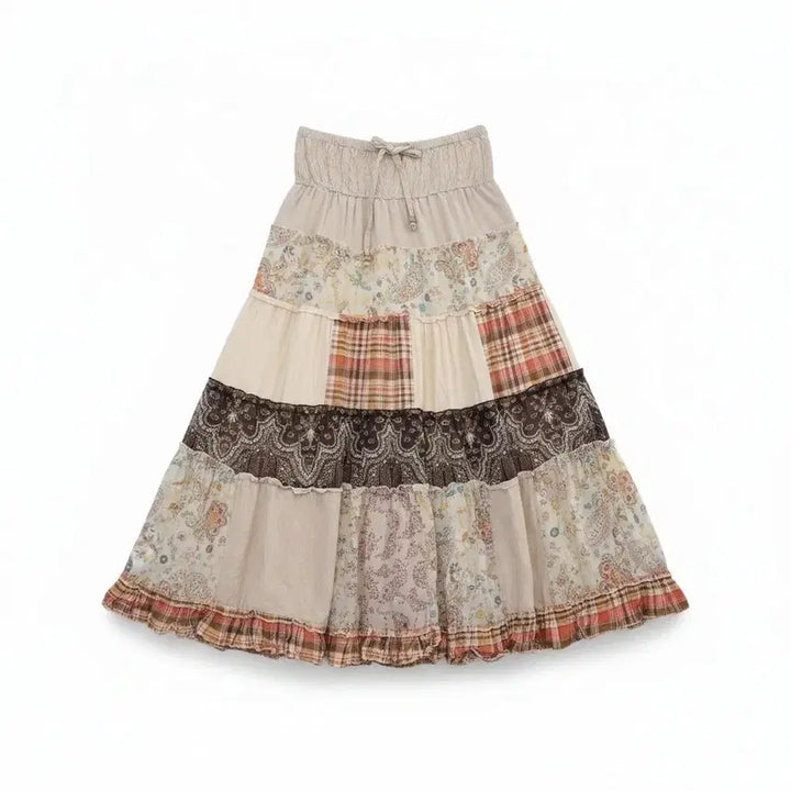[BUNJANG] Patchwork Long Skirt Ethnic Style / 패치워크 롱 스커트 에스닉 스타일