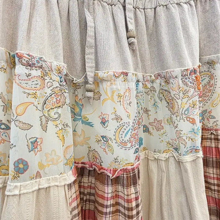 [BUNJANG] Patchwork Long Skirt Ethnic Style / 패치워크 롱 스커트 에스닉 스타일