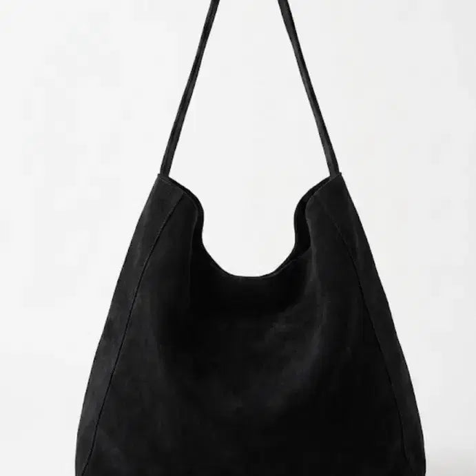 [BUNJANG] Black Suede Hobo Shoulder Bag / 블랙 스웨이드 호보 숄더백