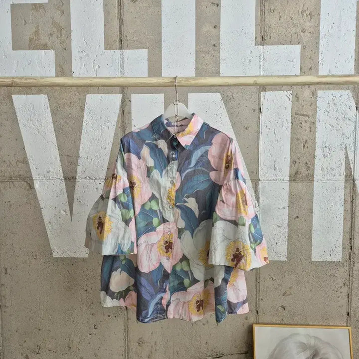 [BUNJANG] 4N5 Flower Pattern Shirt Blouse / 고퀄)4N5 플라워패턴 셔츠블라우스