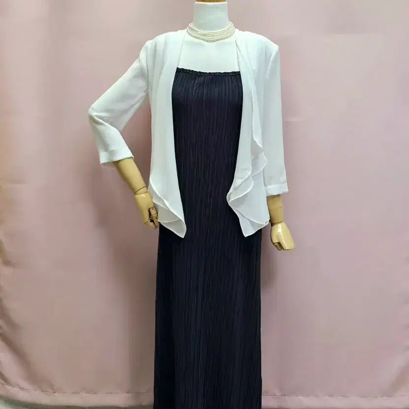 [BUNJANG] OSE Pleated Strap Bustier Long Dress / 오세 플리츠 끈 뷔스티에 롱원피스