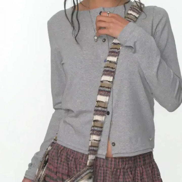 [BUNJANG] KOSEIO Row Edge Cardigan Melange Grey / 코이세이오 로우엣지 가디건 멜란지 그레이