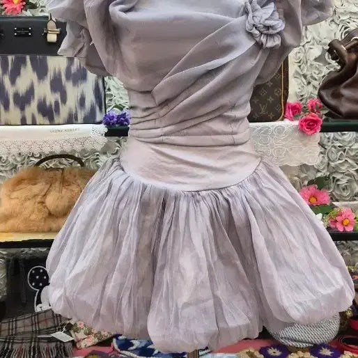 [BUNJANG] Organza Two-Piece Set (Crop Blouse + Mini Skirt) / 오간자 투피스 (크롭 블라우스 + 미니스커트) (55)