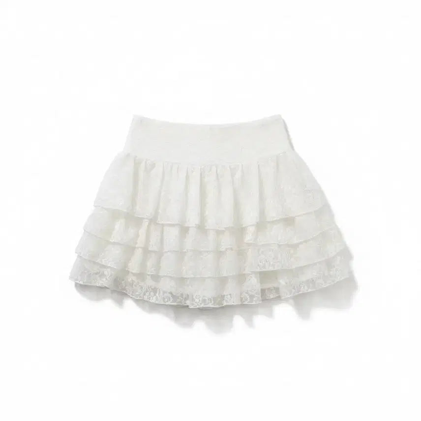 [BUNJANG] INGNI Lace Mini Skirt White / INGNI 레이스 화이트 캉캉 미니스커트