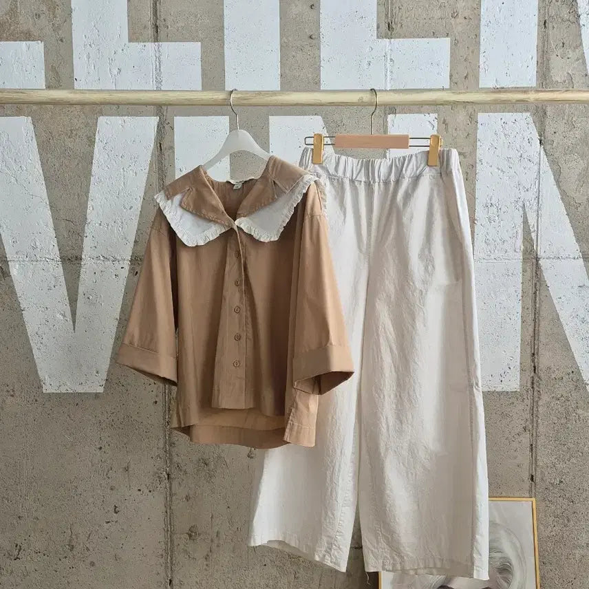 [BUNJANG] Majolie Fit Collar Frill Blouse / Majolie 루즈핏 카라 프릴 블라우스