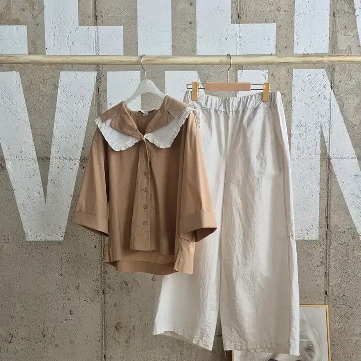 [BUNJANG] Majolie Fit Collar Frill Blouse / Majolie 루즈핏 카라 프릴 블라우스