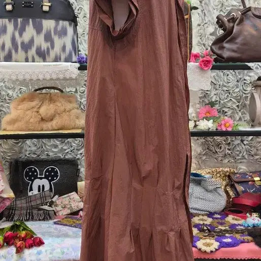 [BUNJANG] Lightweight Crinkled Long Dress / 디자인 이쁜 바스락 롱원피스 55 66 77 88 99 프리사이즈