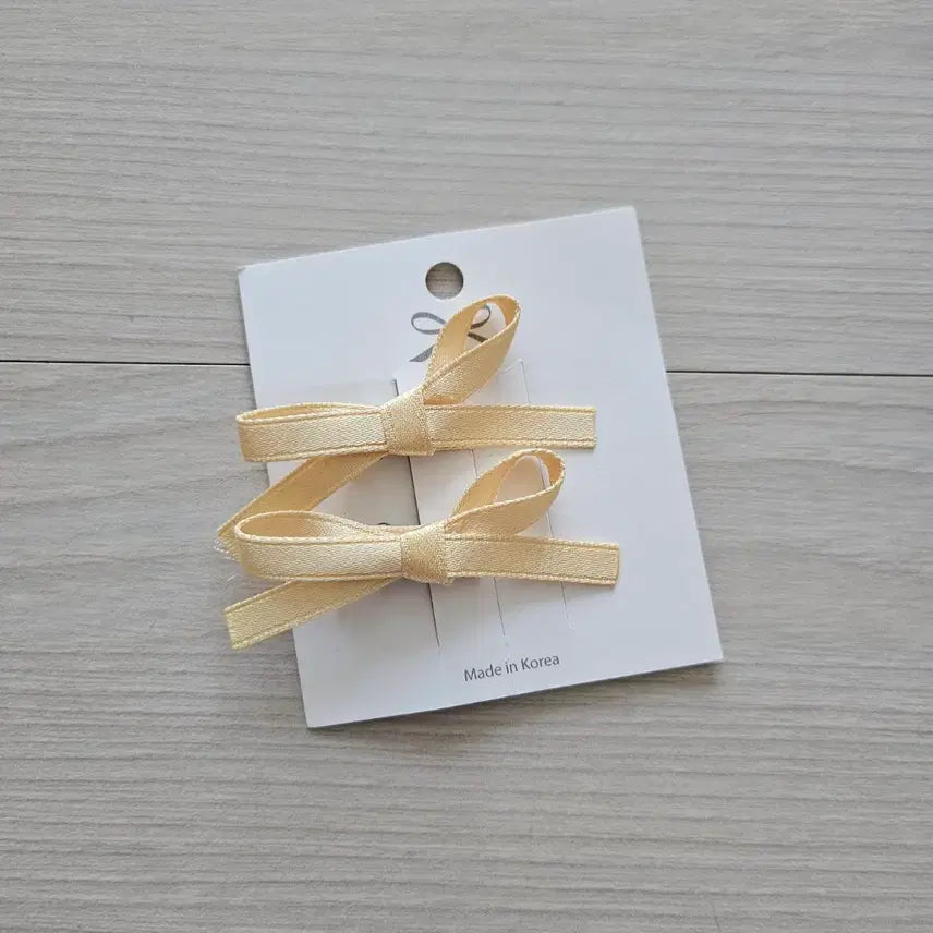 [BUNJANG] Mini Ribbon Hairpin Yellow / (새상품) 미니 리본 헤어핀 옐로우 6~7cm