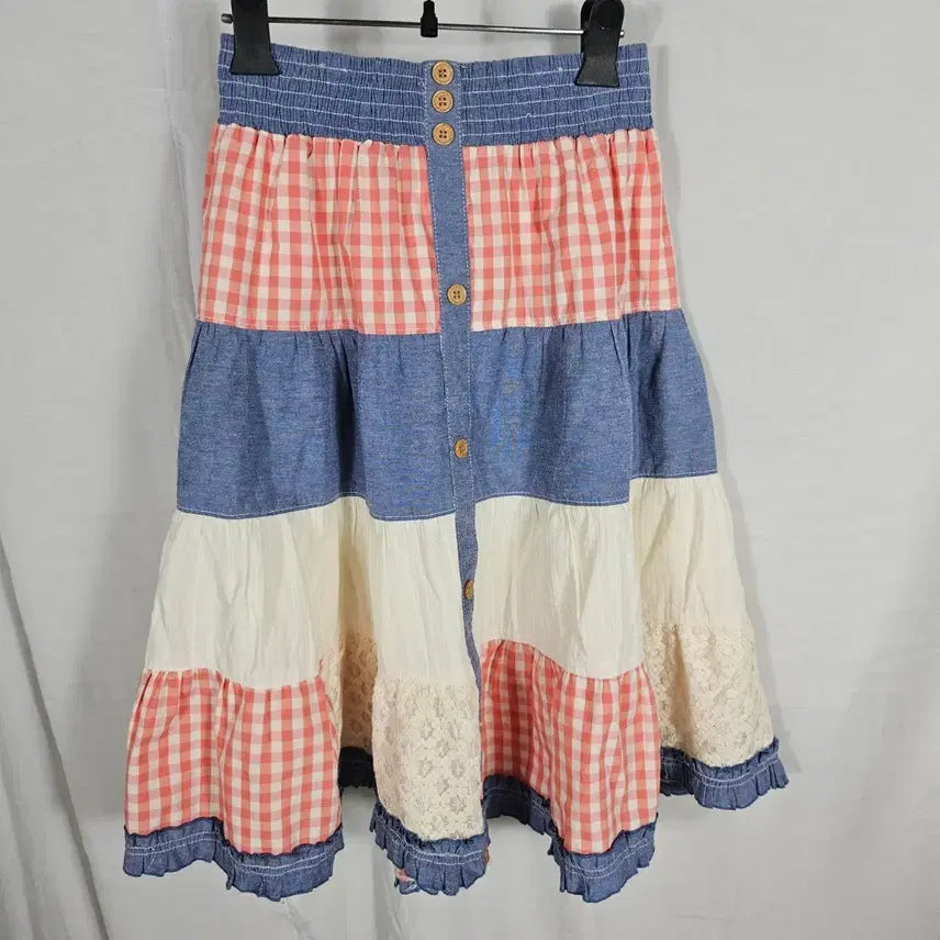 [SOLD OUT] 일본주니어 패치워크 스커트150