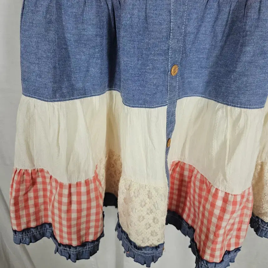 [SOLD OUT] 일본주니어 패치워크 스커트150