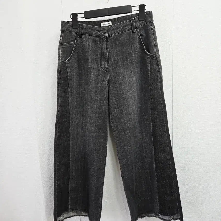 [BUNJANG] DEMOO Black Denim Wide Pants / 데무   블랙 데님 와이드 팬츠