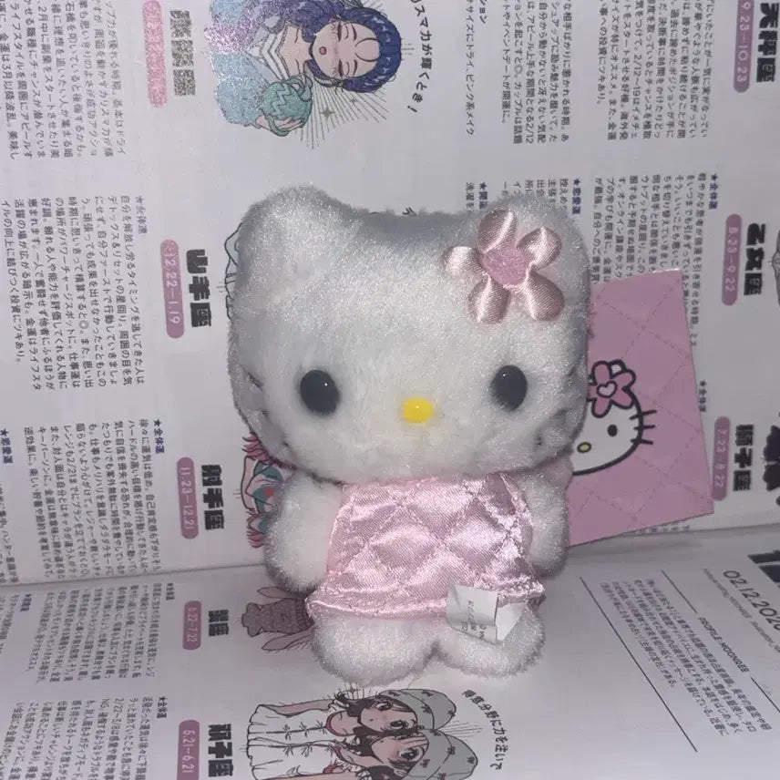 [BUNJANG] Sanrio Hello Kitty Miniature Quilt Mascot Keyring / 산리오 헬로키티 미니어처 퀼트 마스코트 키링 핑크 리본 키티 인형 꽃