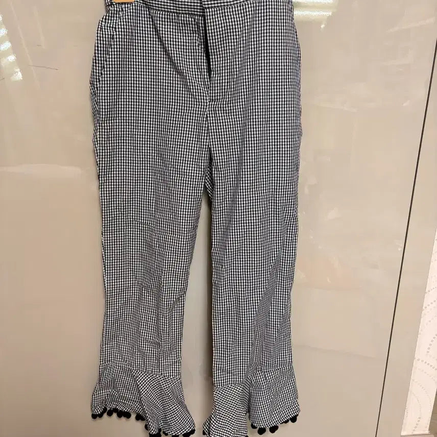 [BUNJANG] Zara Gingham Check Pom Pom Pants / 자라 깅엄체크 폼폼이 팬츠