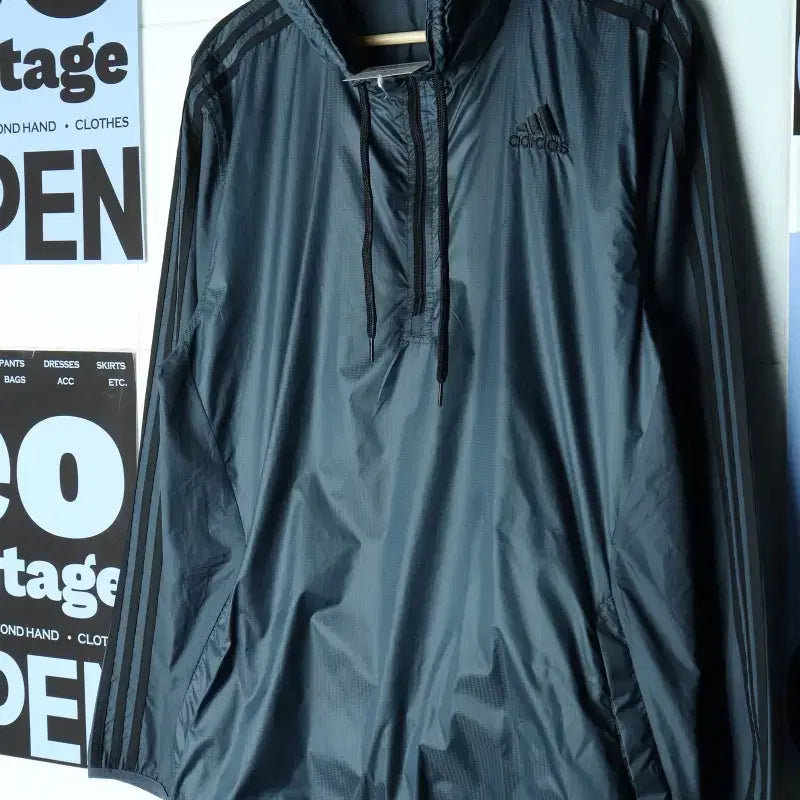 [BUNJANG] Adidas Full Zip Windbreaker Lightweight Jacket / (F) 아디다스 집업 바람막이 점퍼자켓 경량 반집업 삼선-7741