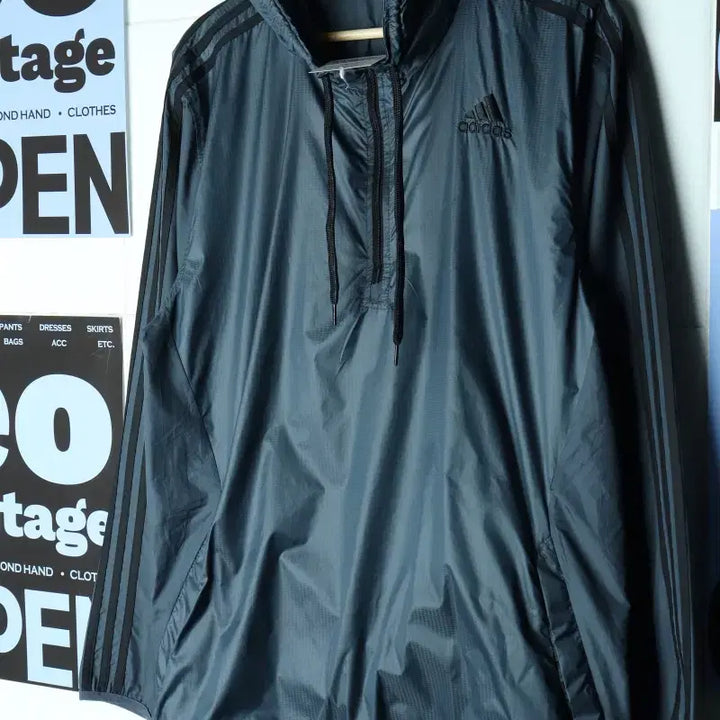 [BUNJANG] Adidas Full Zip Windbreaker Lightweight Jacket / (F) 아디다스 집업 바람막이 점퍼자켓 경량 반집업 삼선-7741