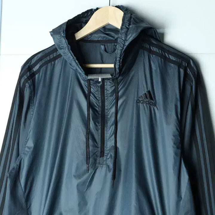 [BUNJANG] Adidas Full Zip Windbreaker Lightweight Jacket / (F) 아디다스 집업 바람막이 점퍼자켓 경량 반집업 삼선-7741