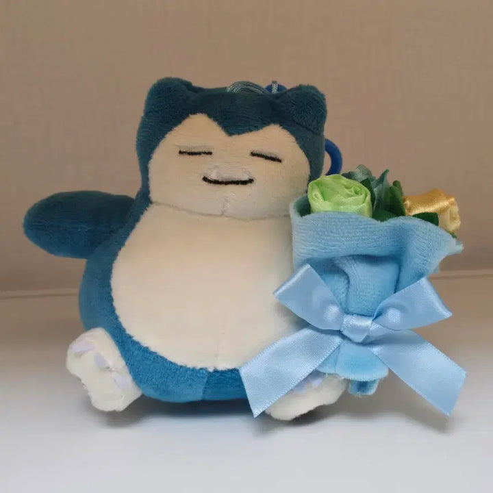 [BUNJANG] Pokemon Snorlax Bouquet Doll Keychain / 포켓몬 잠만보 꽃다발 인형 키링