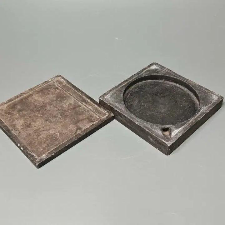 [BUNJANG] Genuine Republic Era Square Inkstone (Seoyeon) - Antique Stationery Collectible / [진품] 민국 실용형 사각형 석연 벼루 골동품 문방사우 수집품