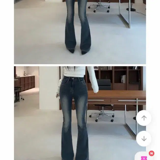 [BUNJANG] Ablie Dark Blue Bootcut Denim Pants / 새상품) 에이블리 진청색상 나쇼중 부츠컷 데님 팬츠